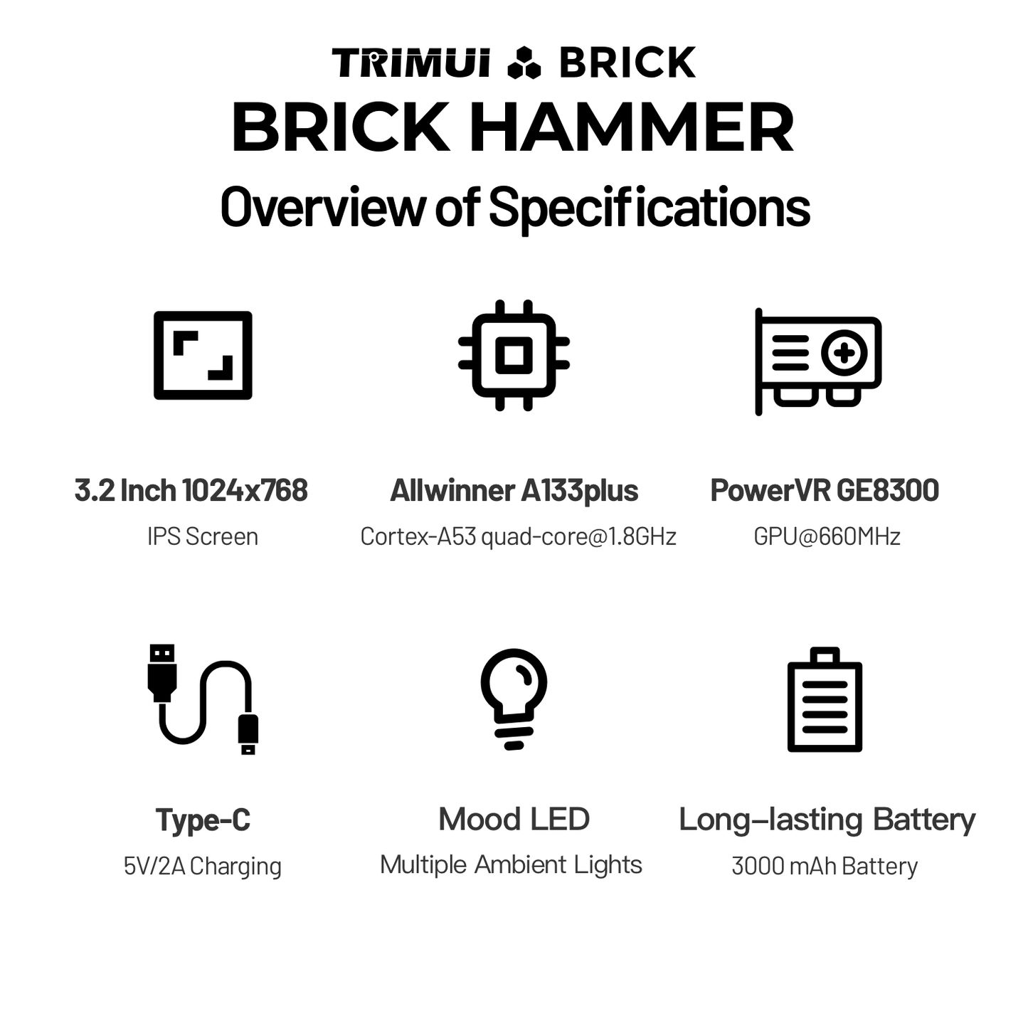 Trimui Brick Hammer Retro Handheld Game Console